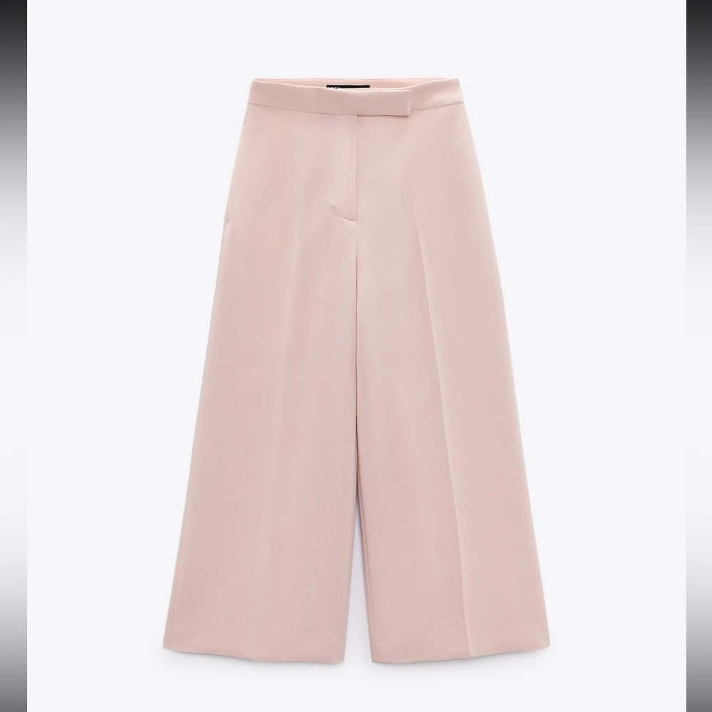 Zara Wide Leg Jumpsuit Pants in Light Blush Pink